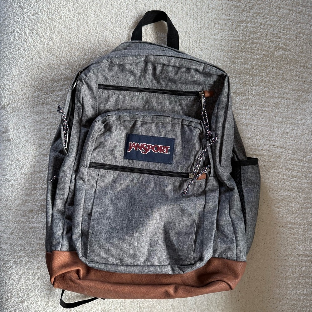 JanSport Cool Studen Gray and Brown Backpack